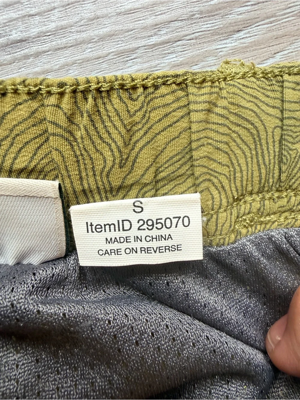 L.L. Bean Olive Green Topographic Print Hybrid Shorts